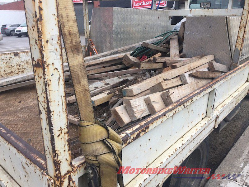 Unsecured load in a ute