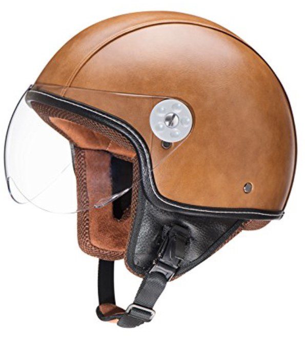 Woljay Leather Motorcycle Vintage Half Helmets