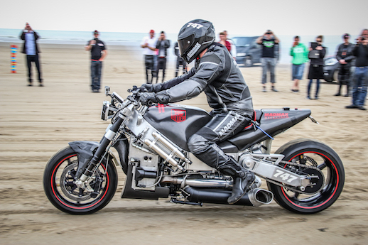 Zef Eisenberg at Straightliners Events Pendine Sands speed event May 2015 (photo Becci Ellis) 3936 turbine