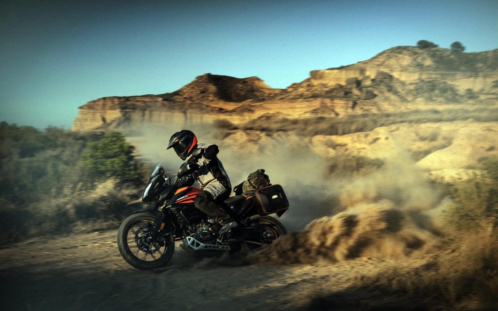 A view of a rider enjoying a trip on the twisties