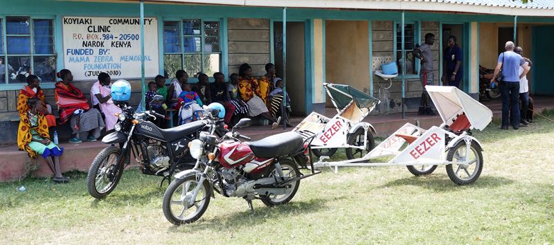 Motorcycle ambulance in Africa