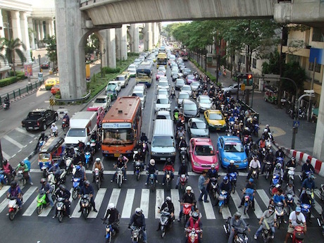 Lane filtering lane splitting stop lines commuting