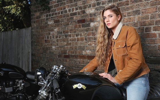 Blackbird suede-look motorcycle jacket