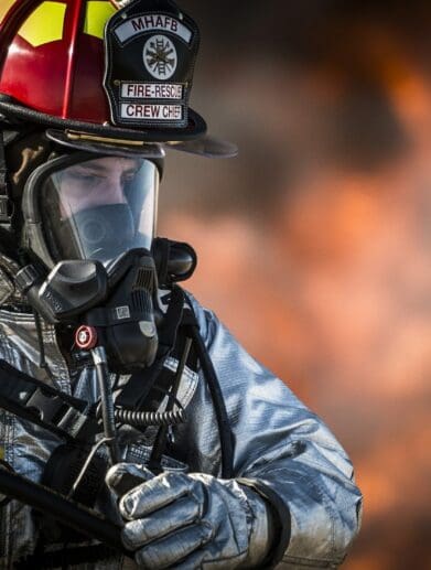 A firefighter on the job. Media sourced from HuntsvilleFireandRescue.