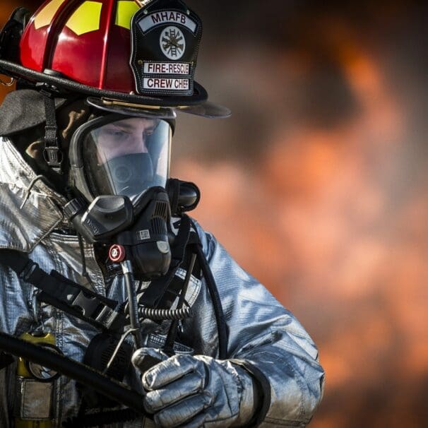 A firefighter on the job. Media sourced from HuntsvilleFireandRescue.