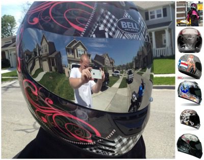 bell arrow motorcycle helmet collage for review