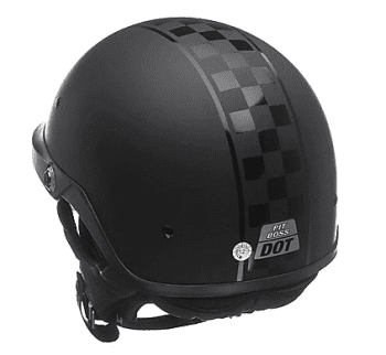 bell pit boss half helmet with checker stripe