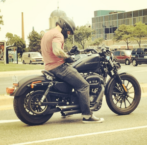 bell rogue on harley davidson motorcycle