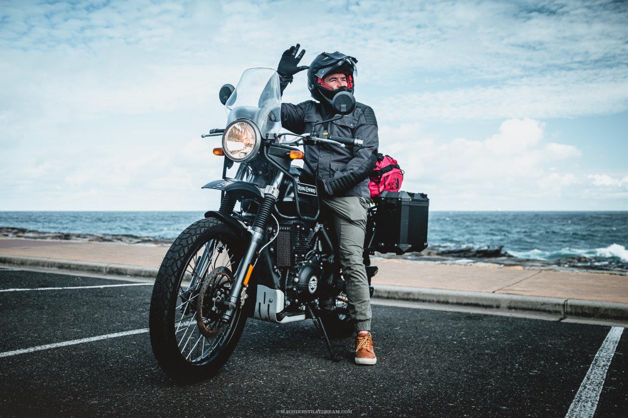 A Royal Enfield Himalayan at Bondi Beach, Sydney