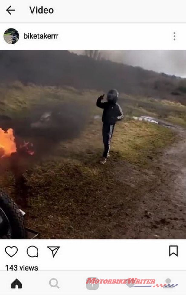 Thieves torched vintage 1951 Triumph Thunderbird