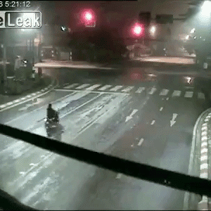 bikers motorcycle crash at stoplight gif