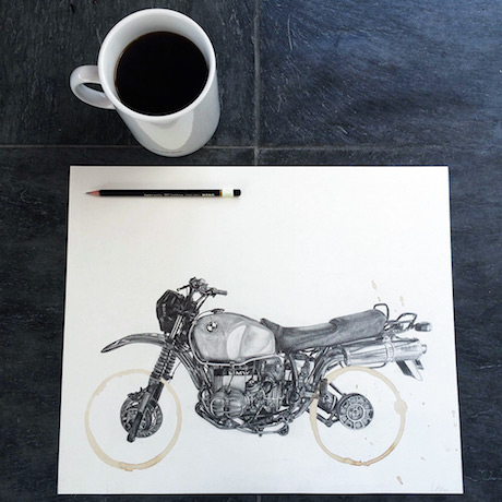 Coffee ring stain motorcycle