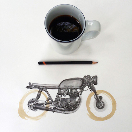 Coffee ring stain motorcycle