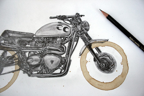 Coffee ring stain motorcycle