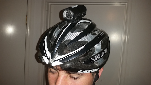 Cyclist helmet camera