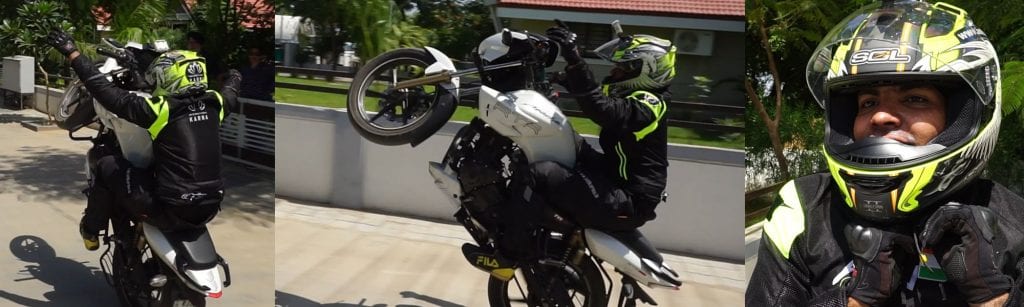 ROHITESH UPADHYAY breaking the record for world's longest no-hands wheelie