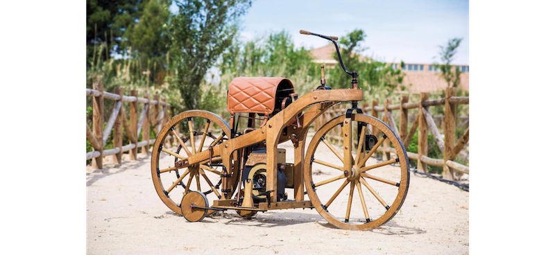 Reitwagen wooden motorcycle replica cardboard