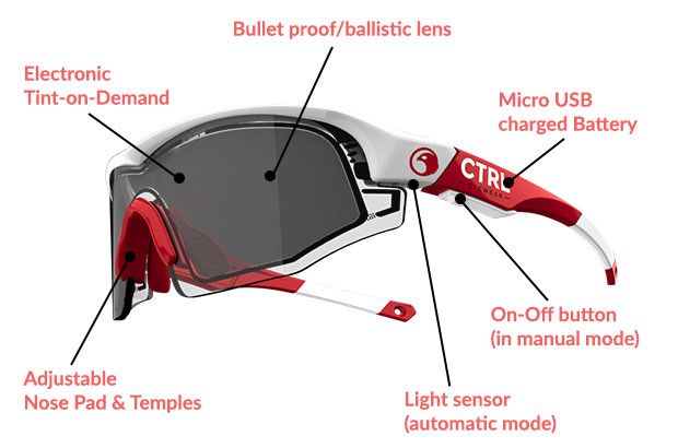 Instant-tint sunglasses