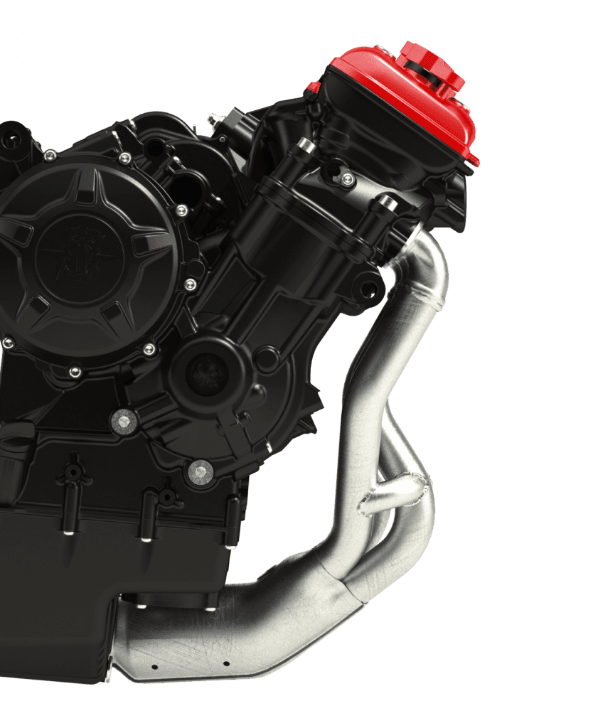 A view fo the 800cc triple housed in the all-new 2022 MV Agusta F3 RR