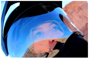 extreme sprots helmet on woman