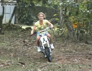 girl crashes on motorcycle gif