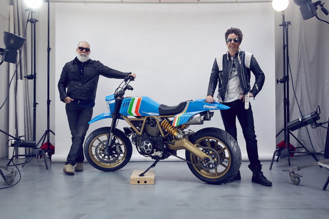 Ducati North America CEO Jason Chinnock with maverick artist Grime