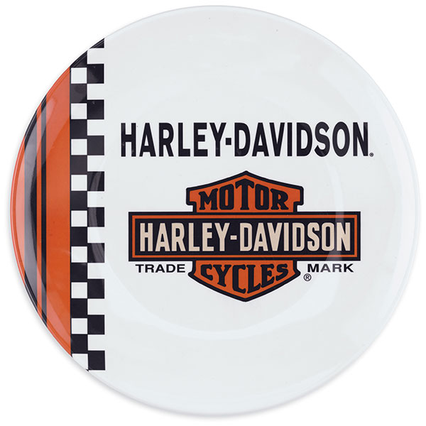 Harley Checkerboard Stripe Melamine Plate