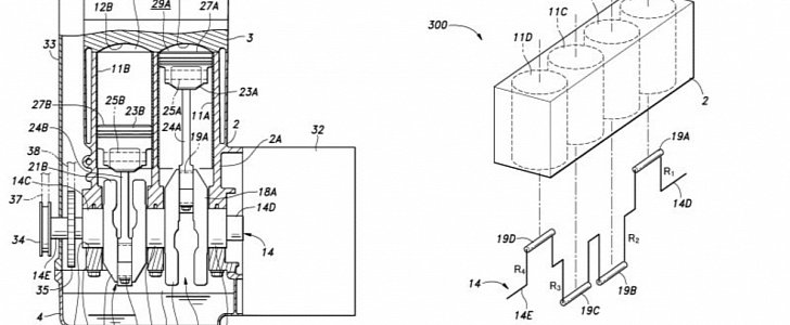 Patent drawings for Honda's variable displacement engine future