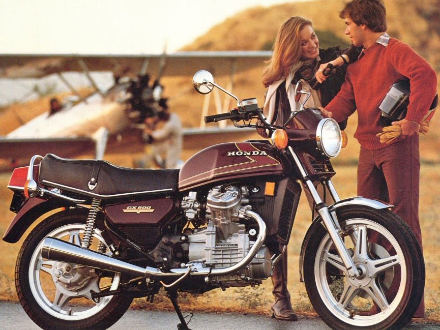 A Honda CX500 motorcycle sales brochure front cover from the late 1970s