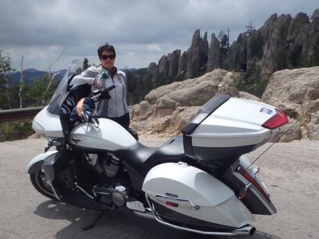 Mr and Mrs MotorbikeWriter on the Victory Cross Country Tour