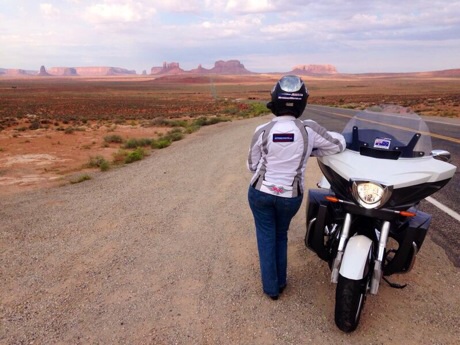 Mr and Mrs MotorbikeWriter on the Victory Cross Country Tour production