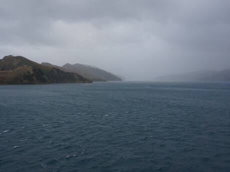 First view of the South Island from the ferry