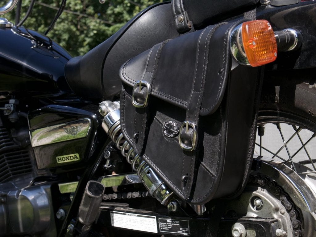 Viking Cycle Sportster Saddlebag on the bike