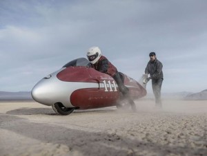 Spirit of Munro Indian Motorcycles streamliner at Sturgis