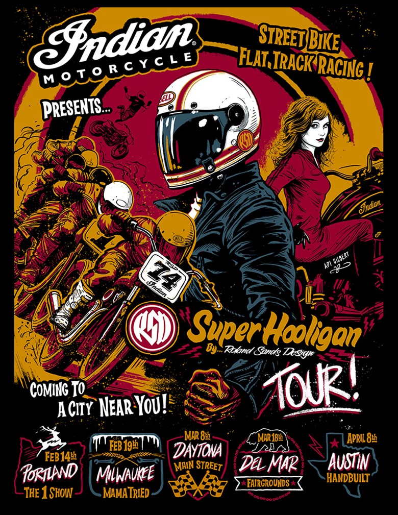 Roladn Sands Design Super Hooligan racing Indian Motorcycle Scout Sixty
