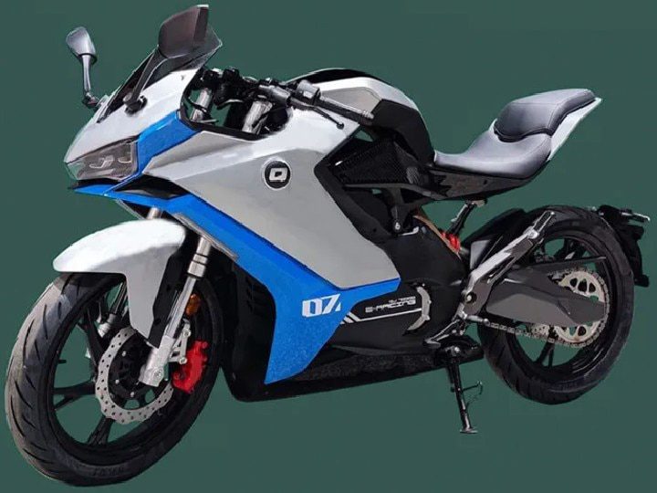 A view of the QJ Motor Group's new electric motorcycle, the QJ7000D - design patent images