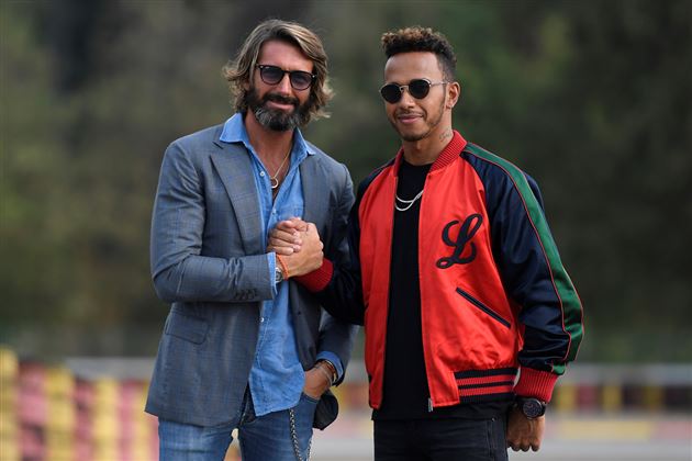 Giovvani Castiglioni and Lewis Hamilton MV Agusta