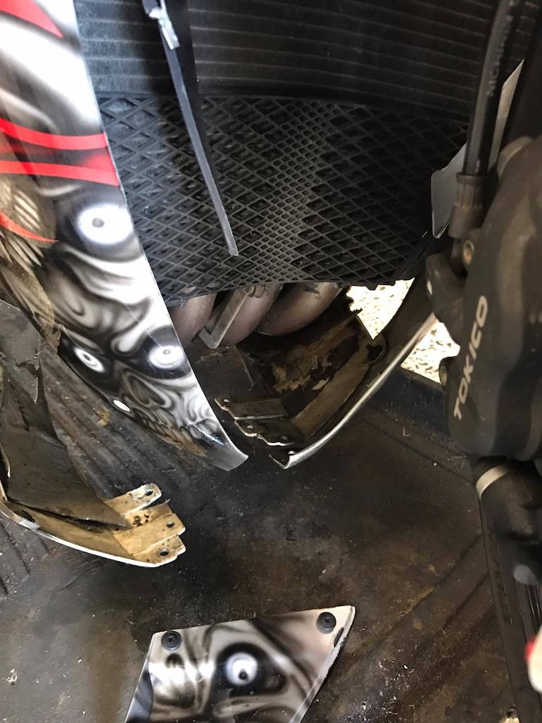Driver fined for motorcycle mattress crash
