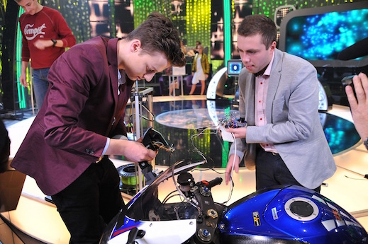 Zercado mirrors inventor Bartosz with AndrewZercado mirrors inventor Bartosz with Andrew Zercado smart motorcycle mirrors