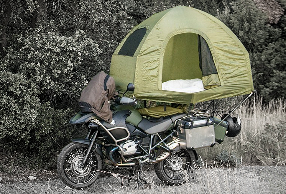 mobed-motorcycle-tent.jpg camping alaska motohome RV