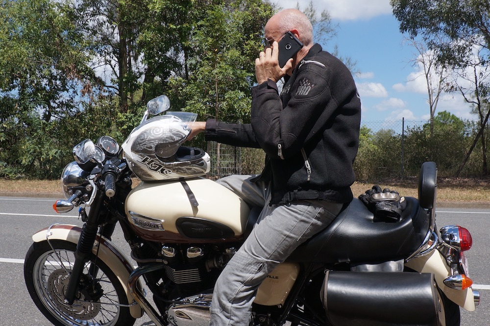 Mobile phone while riding