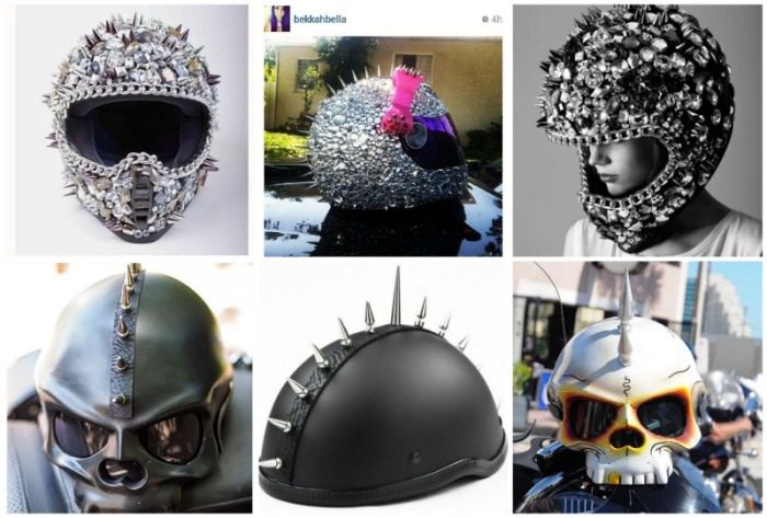 motorcycle helmet spikes collection