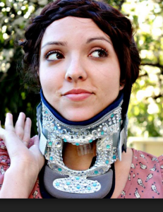 neck brace motorcycle girl