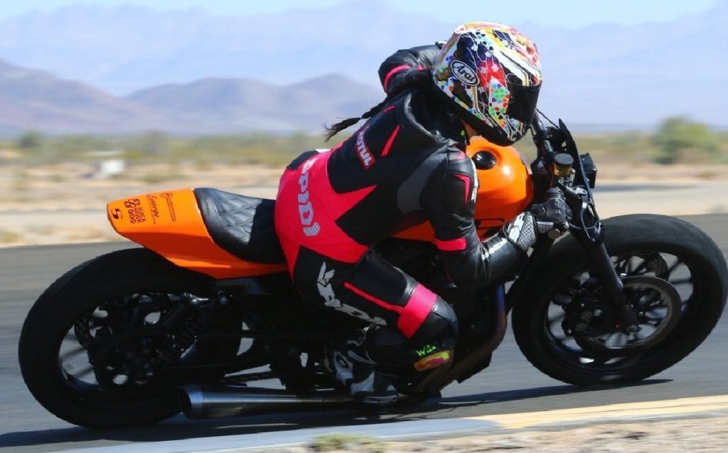 Patricia Fernandez warming up on a bike for the track