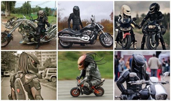 predator motorcycle helmet collage