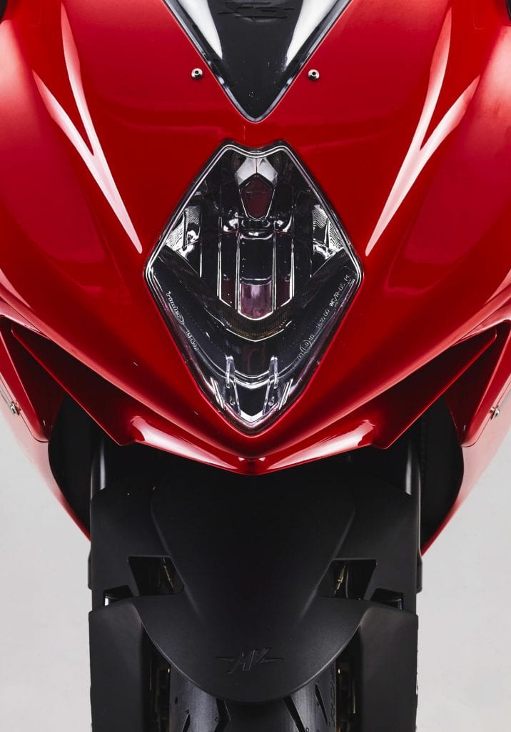 front view of the 2021 MV Agusta F3 Rosso