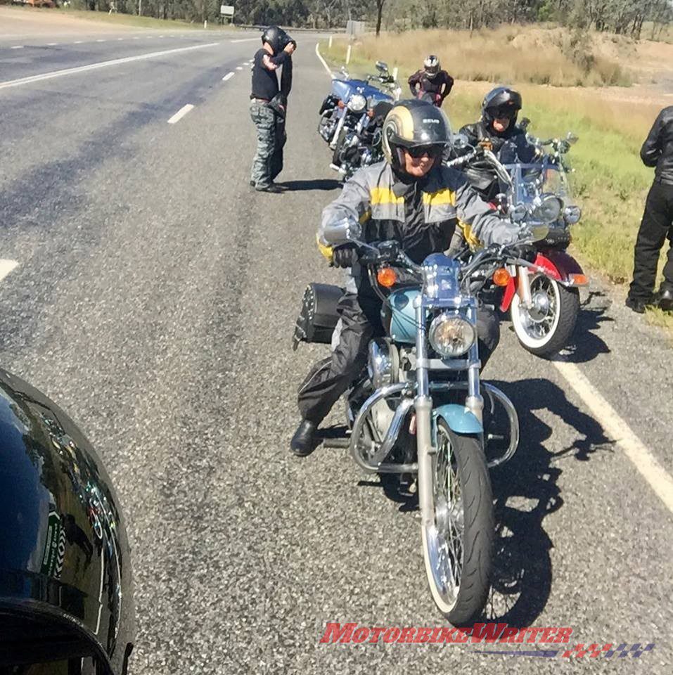 Robyn Love in happier times on her Sportster repair 