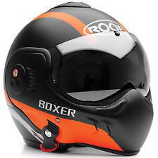 roof boxer helmet with orange chin stripe