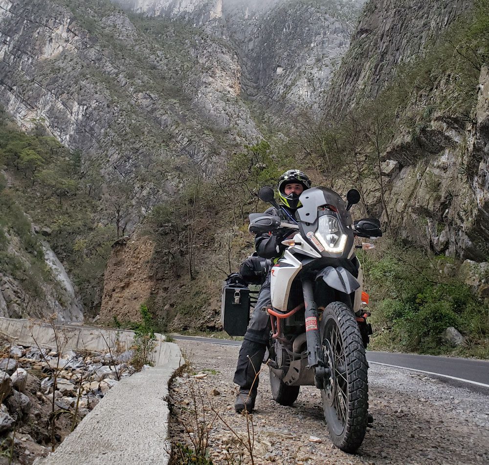 A rider takes his KTM motorcycle on a long trip in Norway