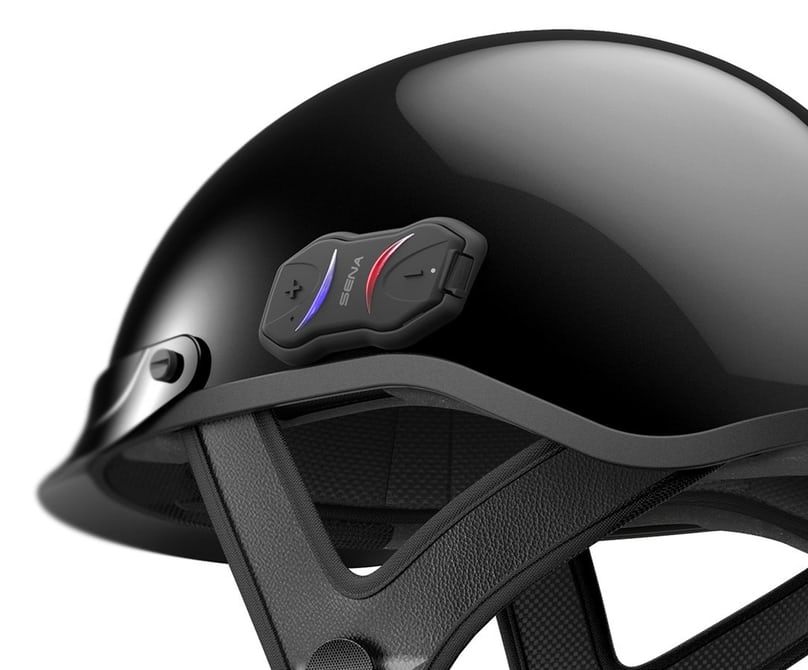 Sena Cavalry motorcycle half helmet with bluetooth unit